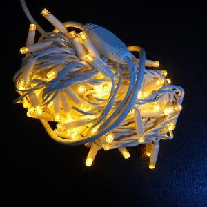 Гирлянда String (нить) 100 Led,10 метров, белый провод, цвет теплый белый на дерево