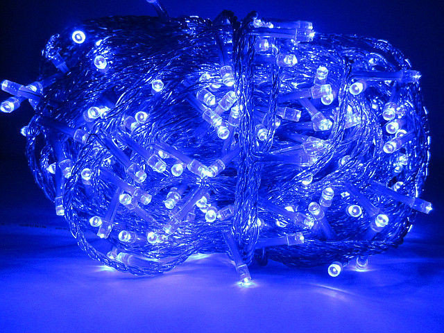 Гирлянда Синяя 30 метров 300 LED светодиодов