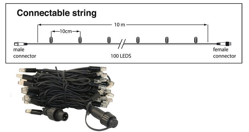 Уличные_профессиональные_гирлянды_на_пвх_проводе_10_м_led_string Гирлянды уличные на ПВХ кабеле нити string 10 метров 100 LED - Зображення 2
