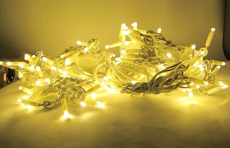 Бахрома штора гирлянда занавес 3 м на 0,7 м 120 LED Желтый цвет уличная