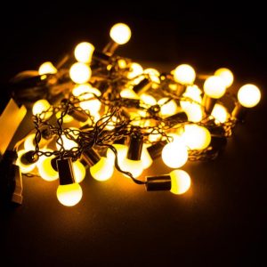 Гирлянда бахрома шарики 3 м на 0,5 м 50 LED Желтые