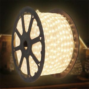 Уличная гирлянда шланг дюралайт 100м в силикон трубке 36LED/м уличный теплый цвет