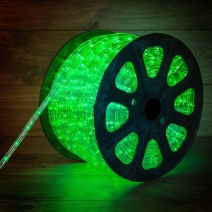 Круглый шланг гирлянда в силиконе трубке 100м 24LED/М Зеленый цвет