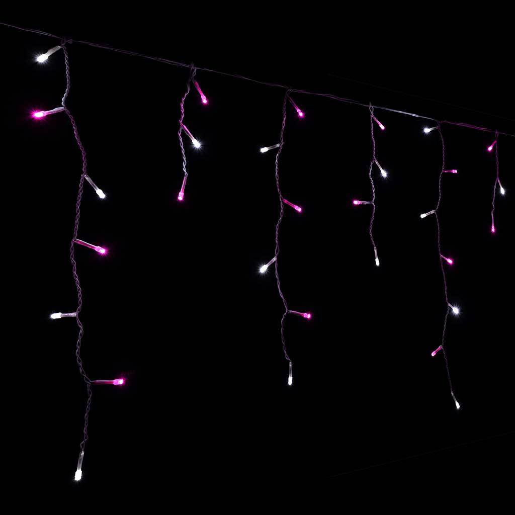 Гирлянда бахрома 3 м на 0,7 м 120 LED Сиреневая-Белая — изображение 5