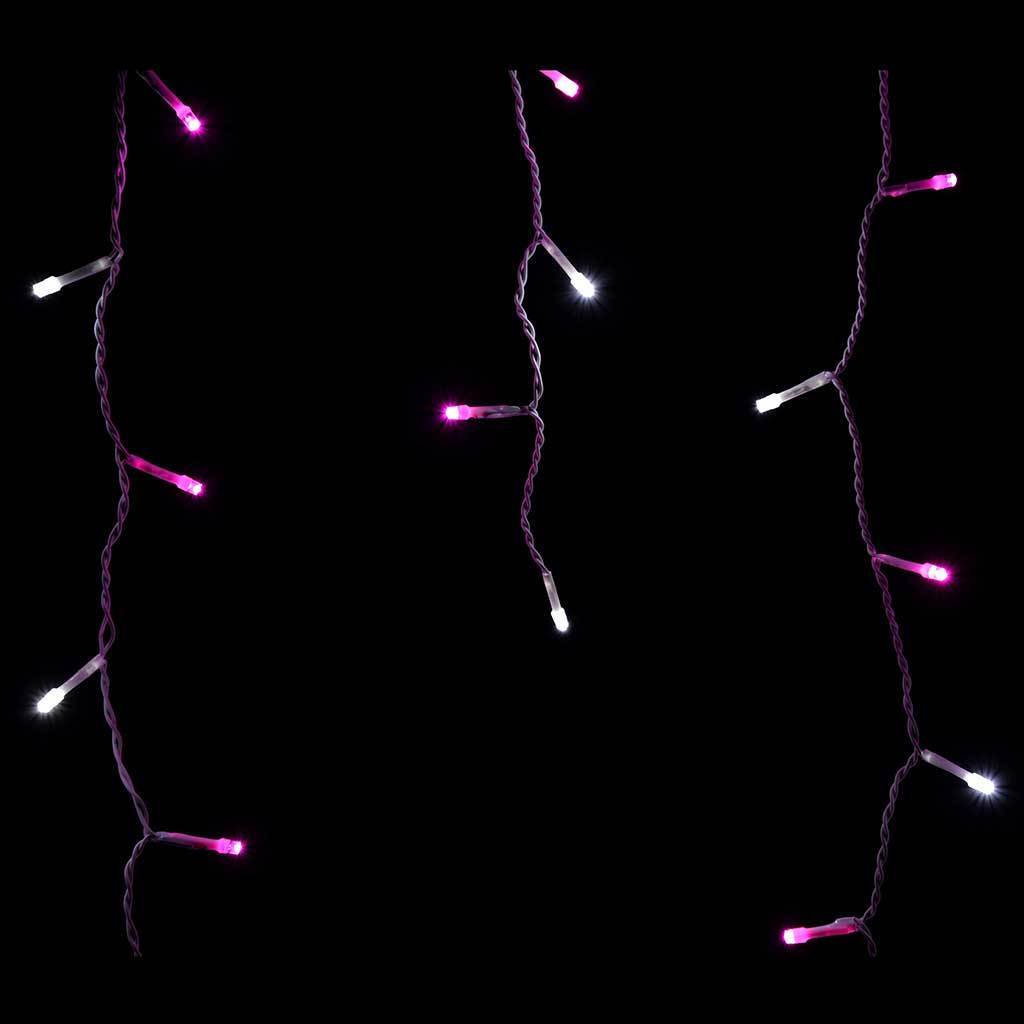 Гирлянда бахрома 3 м на 0,7 м 120 LED Сиреневая-Белая — изображение 6