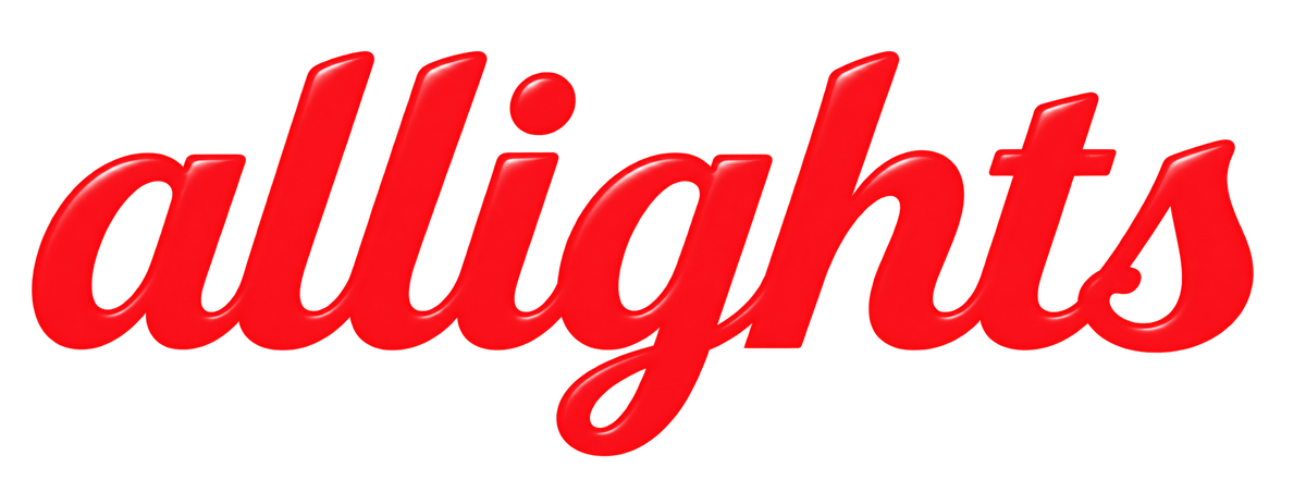 allights red script